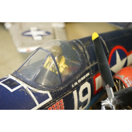 309 - Three RC WWII Fighter Planes to include Art Tech P-51D Mustang, unmarked P-47D Thunderbolt & unmarke... 