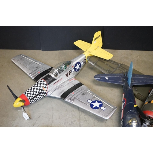 309 - Three RC WWII Fighter Planes to include Art Tech P-51D Mustang, unmarked P-47D Thunderbolt & unmarke... 