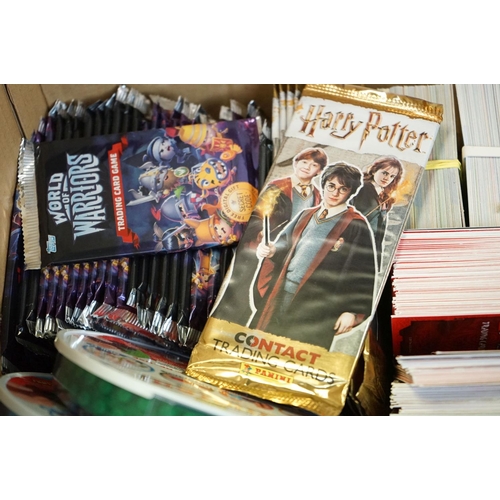 316 - Quantity of Trading Cards & figures featuring 12 x sealed Panini Harry Potter Contact trading cards,... 