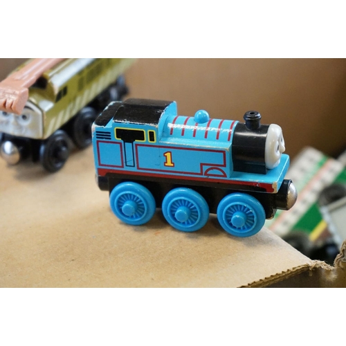 321 - Large collection of Learning Curve wooden Thomas The Tank Engine featuring trains, track & buildings... 