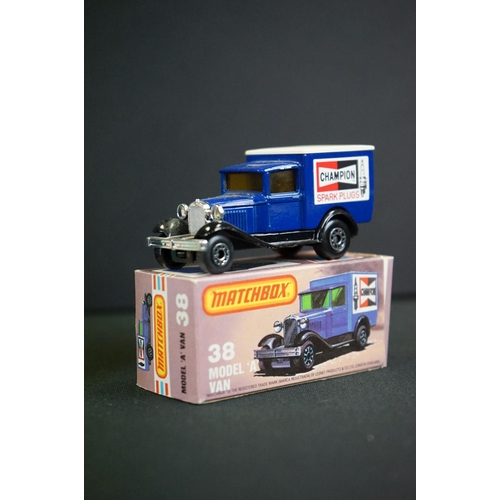 1237 - Eight boxed Matchbox diecast models to include King Size No 5 Foden Truck in yellow, 73 Model A Ford... 