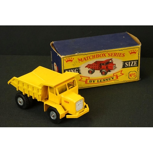 1237 - Eight boxed Matchbox diecast models to include King Size No 5 Foden Truck in yellow, 73 Model A Ford... 