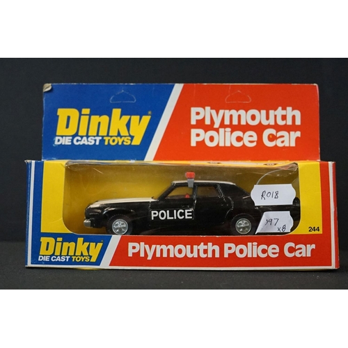 1238 - Eight Boxed Dinky diecast models, police and fire related, to include 195 Fire Chief's Car, 254 Poli... 