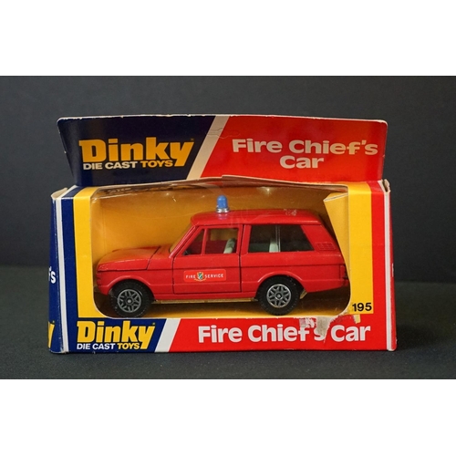 1238 - Eight Boxed Dinky diecast models, police and fire related, to include 195 Fire Chief's Car, 254 Poli... 