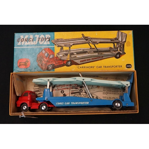 1244 - Boxed Corgi Major 1101 Carrimore Car Transporter diecast model, diecast gd with some paint chips, gd... 