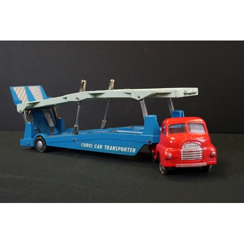 1244 - Boxed Corgi Major 1101 Carrimore Car Transporter diecast model, diecast gd with some paint chips, gd... 