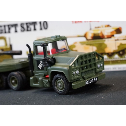 1246 - Four Boxed Corgi military diecast models to include a Corgi Gift Set 10 Tank Transporter and Centuri... 