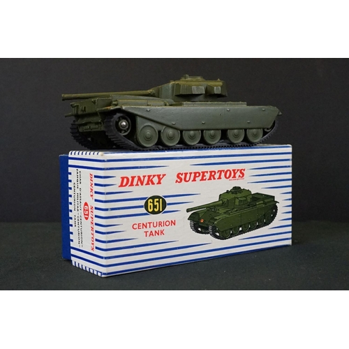 1253 - Three Boxed Dinky Supertoys military diecast models to include a 642 Pressure Refueller, 651 Centuri... 