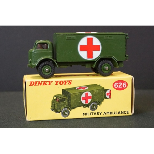 1254 - 10 Boxed Dinky military diecast models to include a 643 Army Water Tanker, 621 3-Ton Army Wagon, 651... 