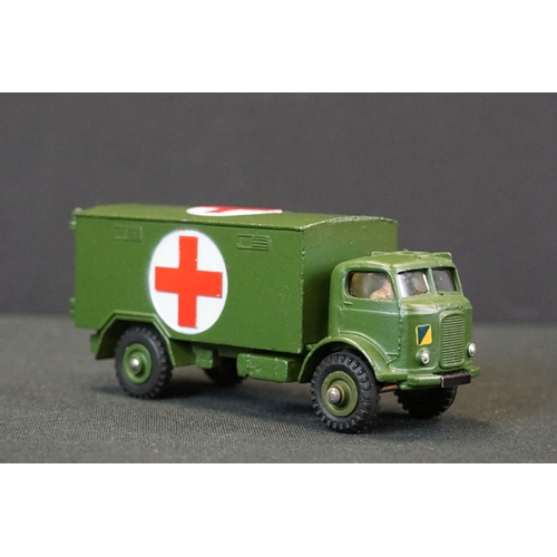 1254 - 10 Boxed Dinky military diecast models to include a 643 Army Water Tanker, 621 3-Ton Army Wagon, 651... 