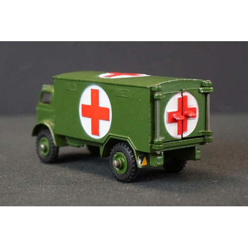 1254 - 10 Boxed Dinky military diecast models to include a 643 Army Water Tanker, 621 3-Ton Army Wagon, 651... 