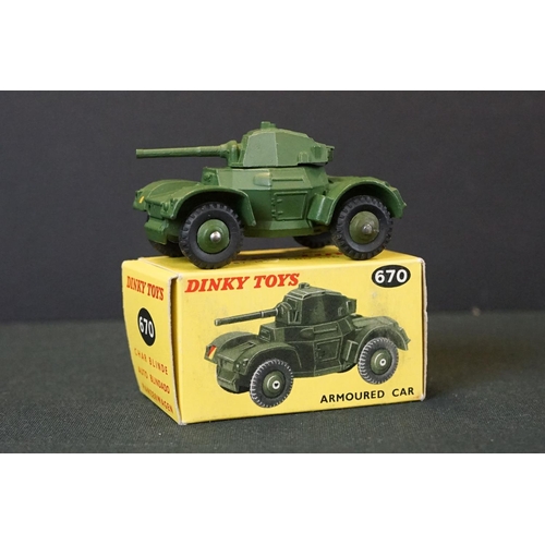 1254 - 10 Boxed Dinky military diecast models to include a 643 Army Water Tanker, 621 3-Ton Army Wagon, 651... 