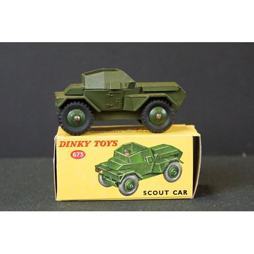 1254 - 10 Boxed Dinky military diecast models to include a 643 Army Water Tanker, 621 3-Ton Army Wagon, 651... 