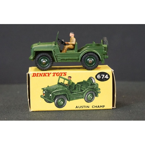 1254 - 10 Boxed Dinky military diecast models to include a 643 Army Water Tanker, 621 3-Ton Army Wagon, 651... 