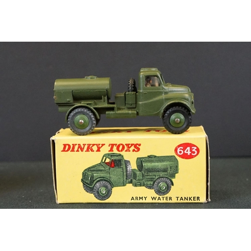 1254 - 10 Boxed Dinky military diecast models to include a 643 Army Water Tanker, 621 3-Ton Army Wagon, 651... 