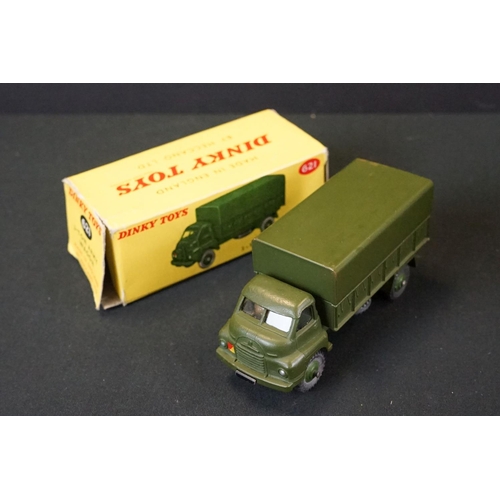 1254 - 10 Boxed Dinky military diecast models to include a 643 Army Water Tanker, 621 3-Ton Army Wagon, 651... 