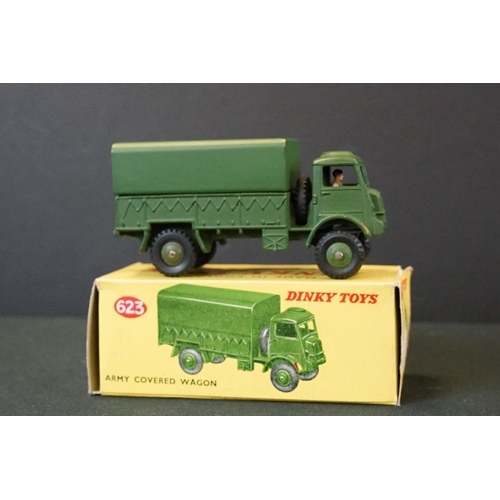 1254 - 10 Boxed Dinky military diecast models to include a 643 Army Water Tanker, 621 3-Ton Army Wagon, 651... 