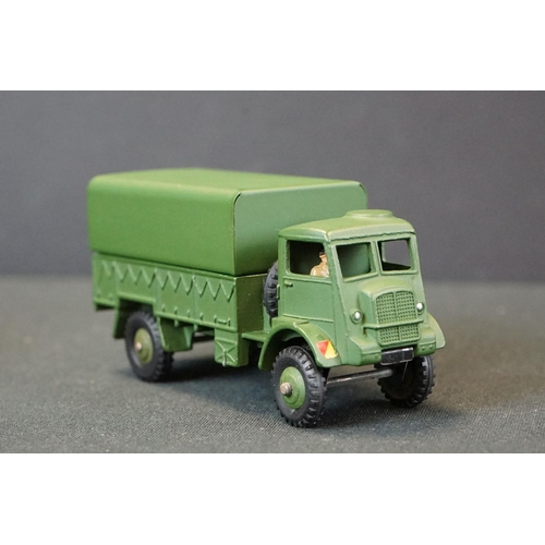 1254 - 10 Boxed Dinky military diecast models to include a 643 Army Water Tanker, 621 3-Ton Army Wagon, 651... 