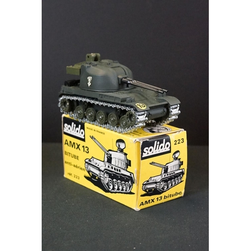 1255 - Six Boxed Solido military diecast models to include a 228 Jagdpanther, 231 Sherman M4 . A3, 202 Tank... 