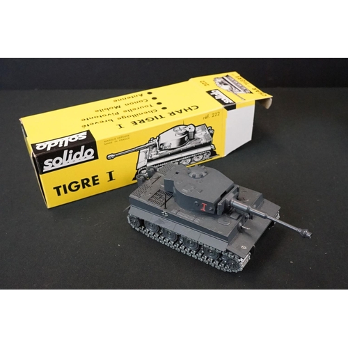 1255 - Six Boxed Solido military diecast models to include a 228 Jagdpanther, 231 Sherman M4 . A3, 202 Tank... 