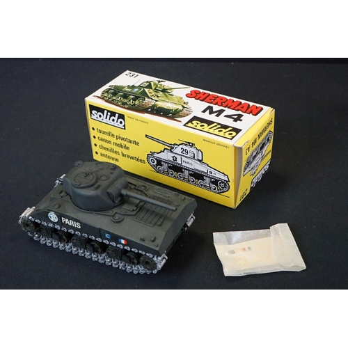 1255 - Six Boxed Solido military diecast models to include a 228 Jagdpanther, 231 Sherman M4 . A3, 202 Tank... 