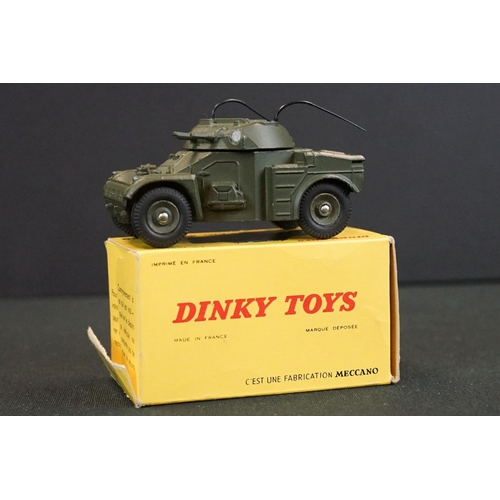 1256 - Six Boxed Dinky French military diecast models to include 813 Canon De 155 Automoteur, 814 AML Panha... 