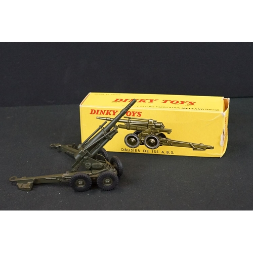 1256 - Six Boxed Dinky French military diecast models to include 813 Canon De 155 Automoteur, 814 AML Panha... 