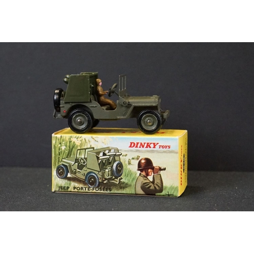 1256 - Six Boxed Dinky French military diecast models to include 813 Canon De 155 Automoteur, 814 AML Panha... 