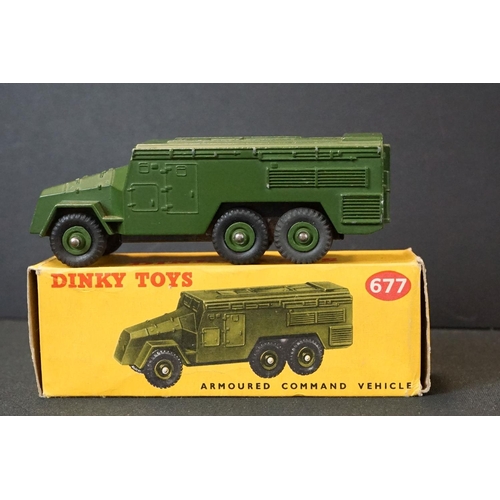 1257 - Seven Boxed Dinky military diecast models to include 2 x 677 Armoured Command Vehicles, 822 Half-Tra... 