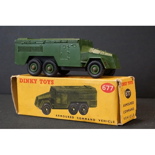 1257 - Seven Boxed Dinky military diecast models to include 2 x 677 Armoured Command Vehicles, 822 Half-Tra... 