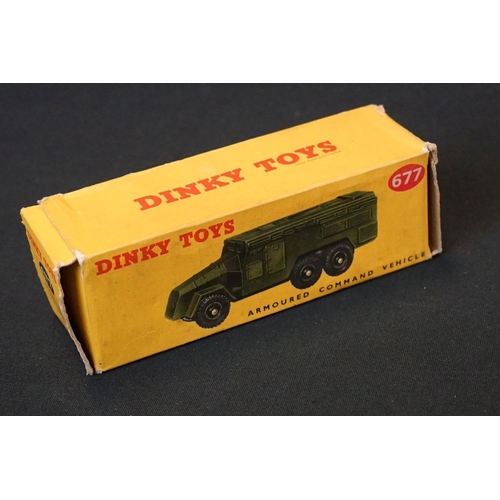 1257 - Seven Boxed Dinky military diecast models to include 2 x 677 Armoured Command Vehicles, 822 Half-Tra... 