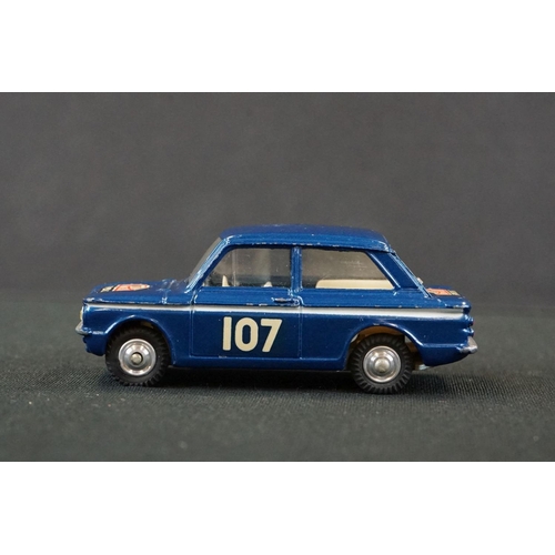 1305 - Boxed Corgi 328 Hillman Imp in Monte Carlo Trim diecast model in metallic blue, race number 107, die... 