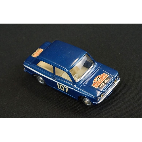 1305 - Boxed Corgi 328 Hillman Imp in Monte Carlo Trim diecast model in metallic blue, race number 107, die... 