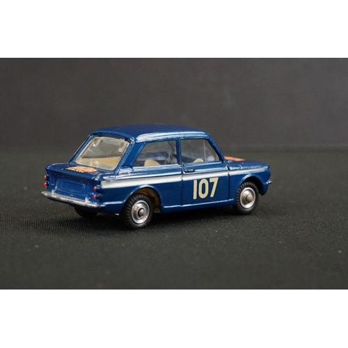 1305 - Boxed Corgi 328 Hillman Imp in Monte Carlo Trim diecast model in metallic blue, race number 107, die... 