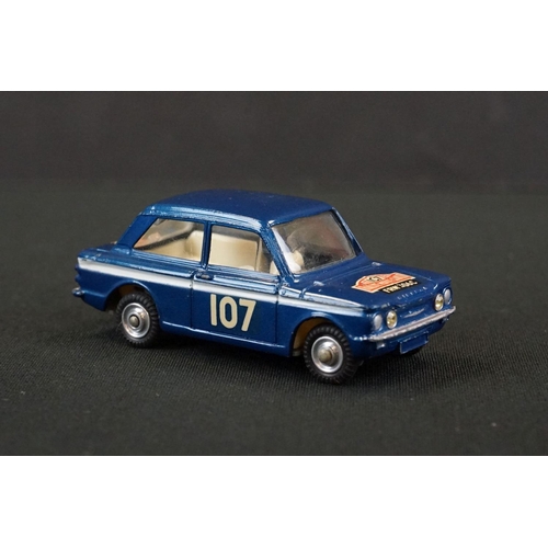 1305 - Boxed Corgi 328 Hillman Imp in Monte Carlo Trim diecast model in metallic blue, race number 107, die... 