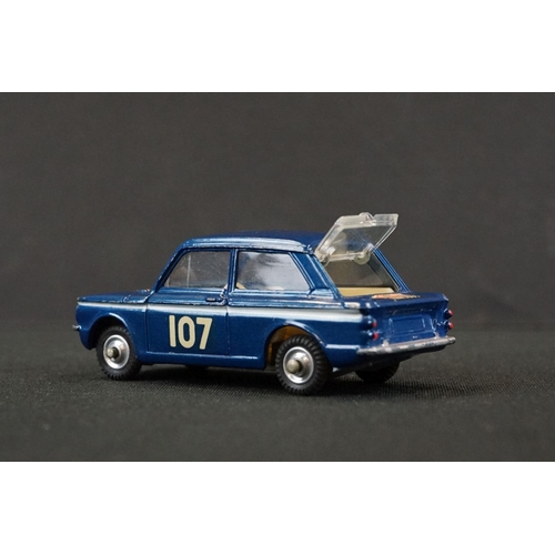 1305 - Boxed Corgi 328 Hillman Imp in Monte Carlo Trim diecast model in metallic blue, race number 107, die... 