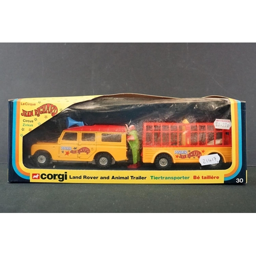 1310 - Two boxed Corgi Jean Richard diecast models to include 30 Land Rover and Animal Trailer and 426 Book... 