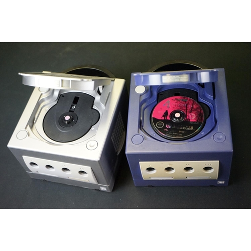 324 - Retro Gaming - Two Nintendo Game Cube consoles each with a controller (purple & silver) plus 15 x ca... 