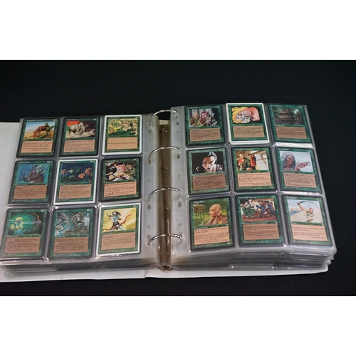 358 - Magic The Gathering - Large collection of cards in folder plus loose cards, 28 ruby red gaming stone... 