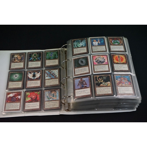 358 - Magic The Gathering - Large collection of cards in folder plus loose cards, 28 ruby red gaming stone... 