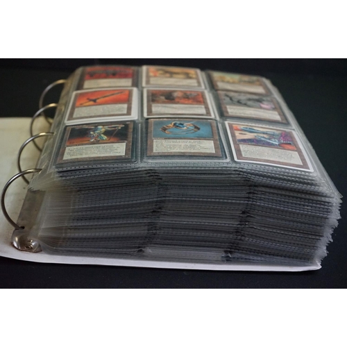 358 - Magic The Gathering - Large collection of cards in folder plus loose cards, 28 ruby red gaming stone... 