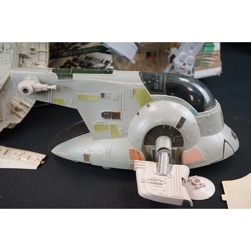 364 - Star Wars - Four original vehicles to include AT-AT, Slave I, Millennium Falcon & boxed Rebel Transp... 