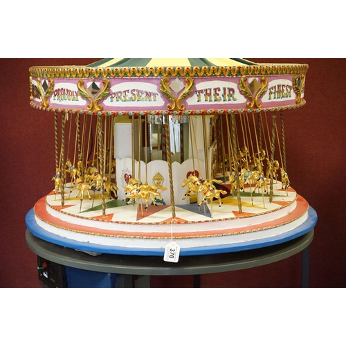 370 - Impressive scratch built fairground carousel model with electrical & musical fittings, untested, som... 