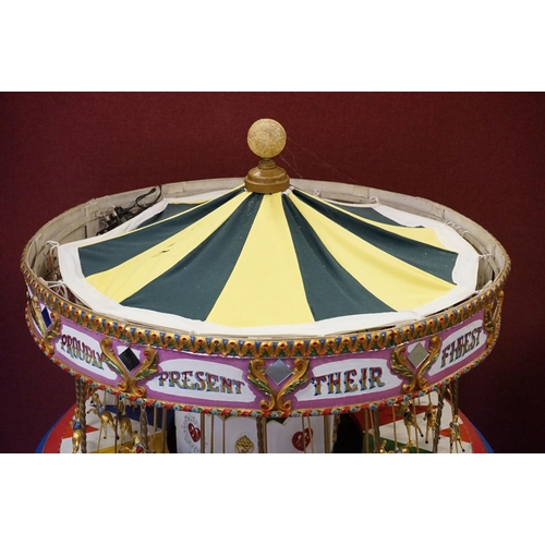 370 - Impressive scratch built fairground carousel model with electrical & musical fittings, untested, som... 