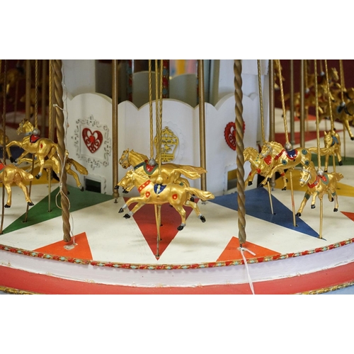 370 - Impressive scratch built fairground carousel model with electrical & musical fittings, untested, som... 