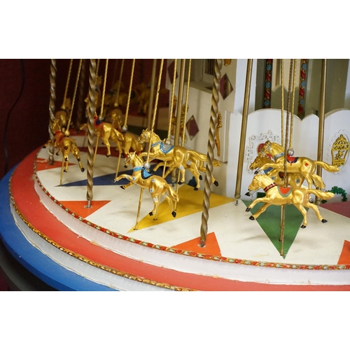 370 - Impressive scratch built fairground carousel model with electrical & musical fittings, untested, som... 