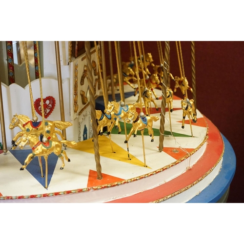 370 - Impressive scratch built fairground carousel model with electrical & musical fittings, untested, som... 