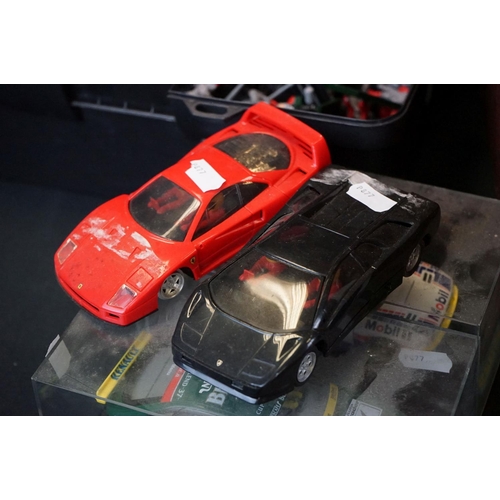 371A - Collection of mixed toys to include 2 x cased Scalextric slot cars (Renault Laguna 98 & Subaru Impre... 