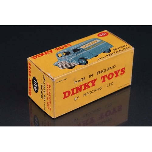 1007 - Boxed Dinky 481 Bedford 10 cwt Van Ovaltine diecast model with blue hubs, decals & diecast vg, box v... 