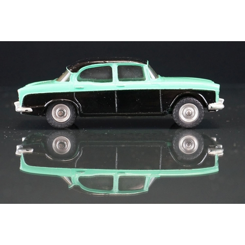 1015 - Boxed Dinky 165 Humber Hawk with windows diecast model in two tone black/green body, chrome hubs, di... 